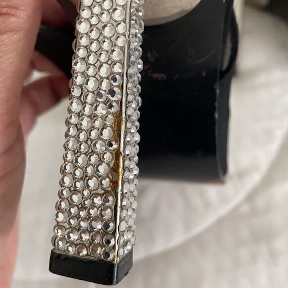 Stuart Weitzman Black Slingback Pumps with a Sparkle Spike Heel Size 5.5 - Picture 7 of 12